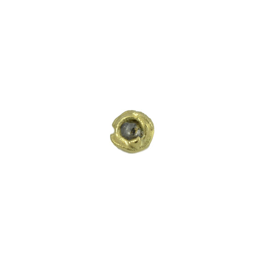 Single molten gold diamond stud