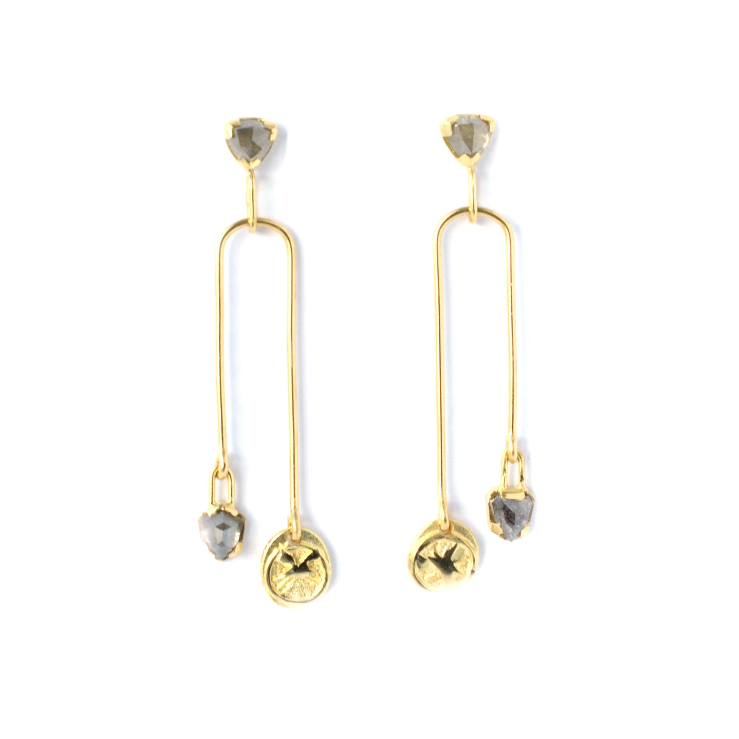 Starburst diamond drop earrings