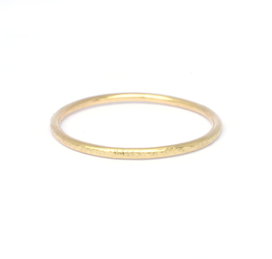 Straight textured slim ring band