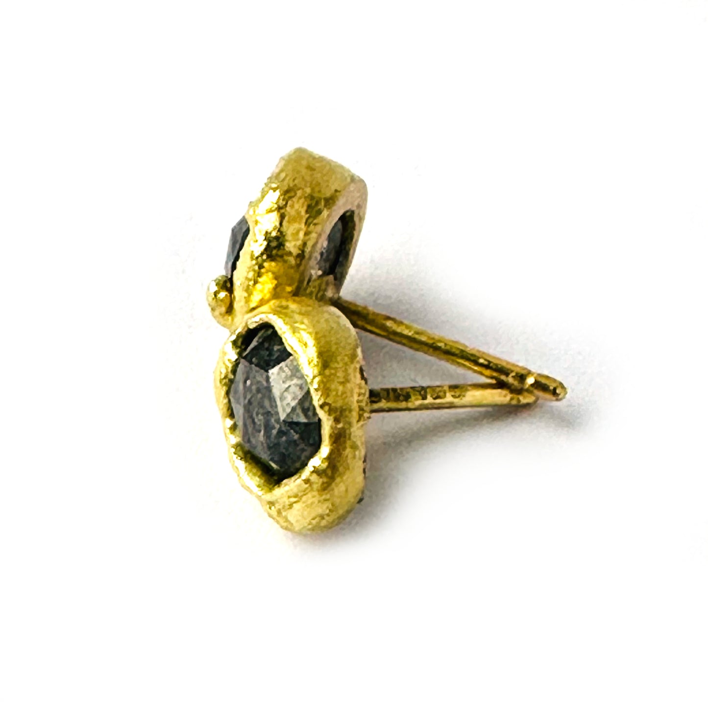 Medium molten gold diamond studs