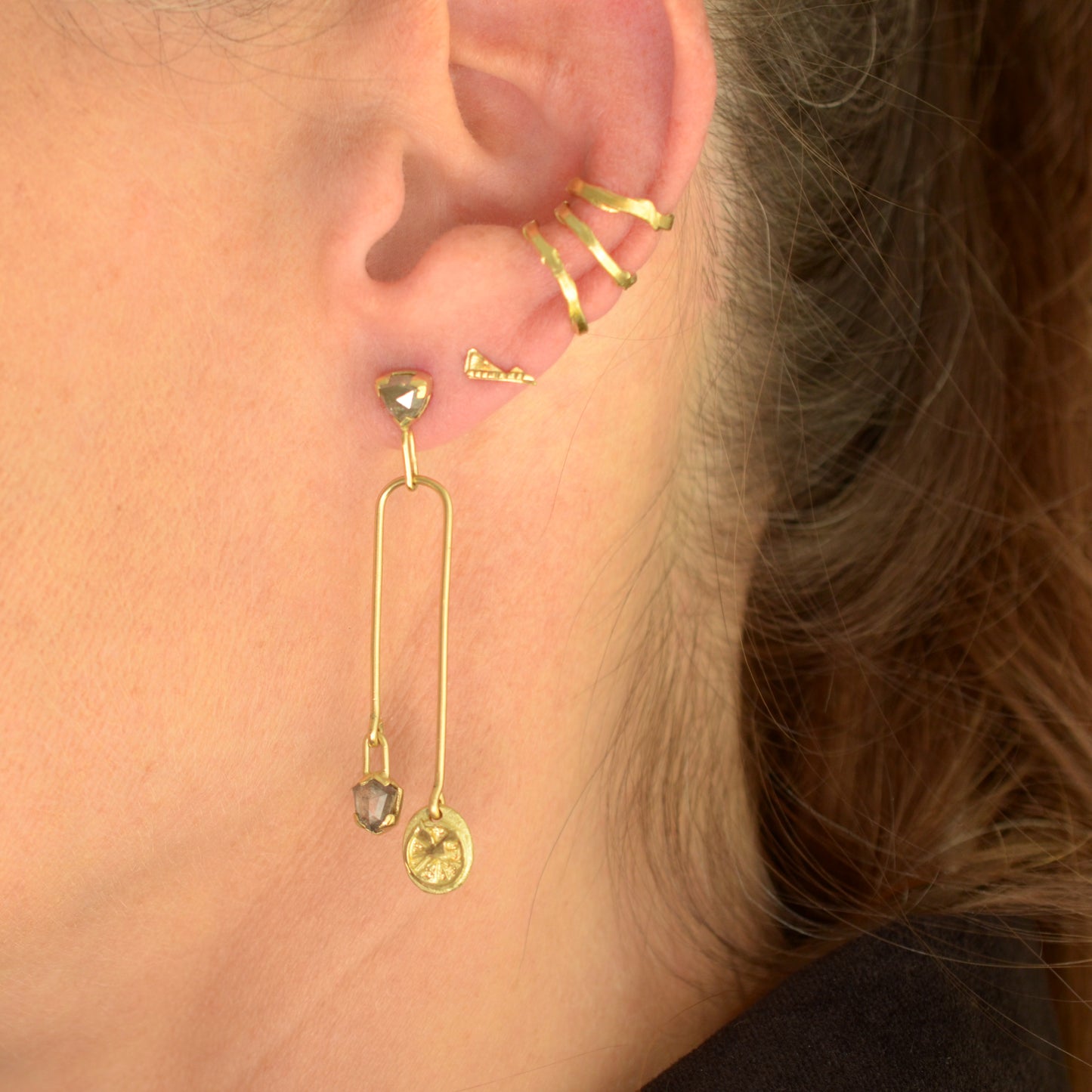 Starburst diamond drop earrings