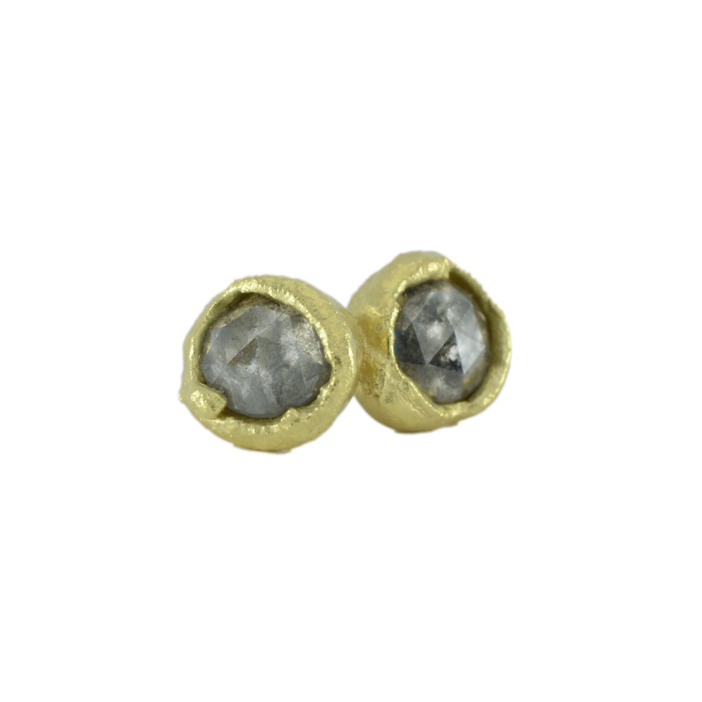 Large molten gold diamond studs