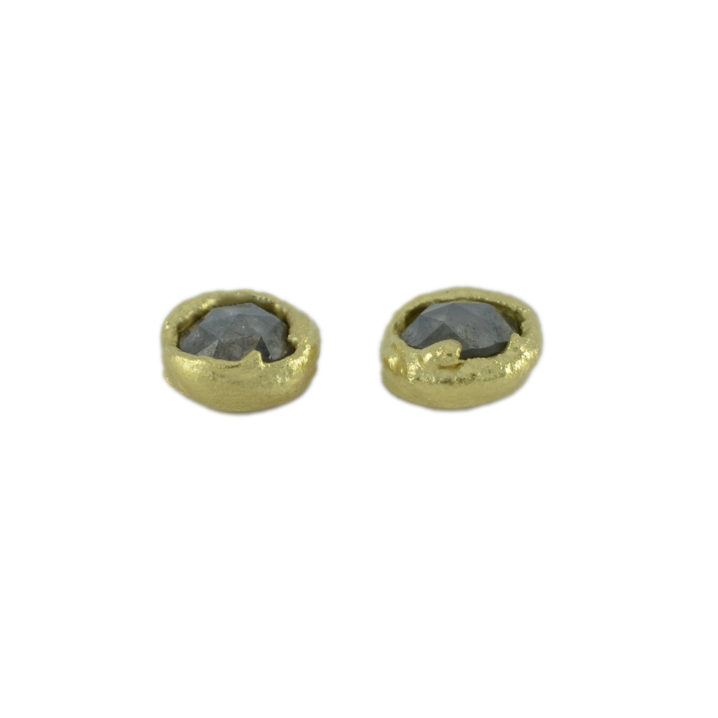 Large molten gold diamond studs