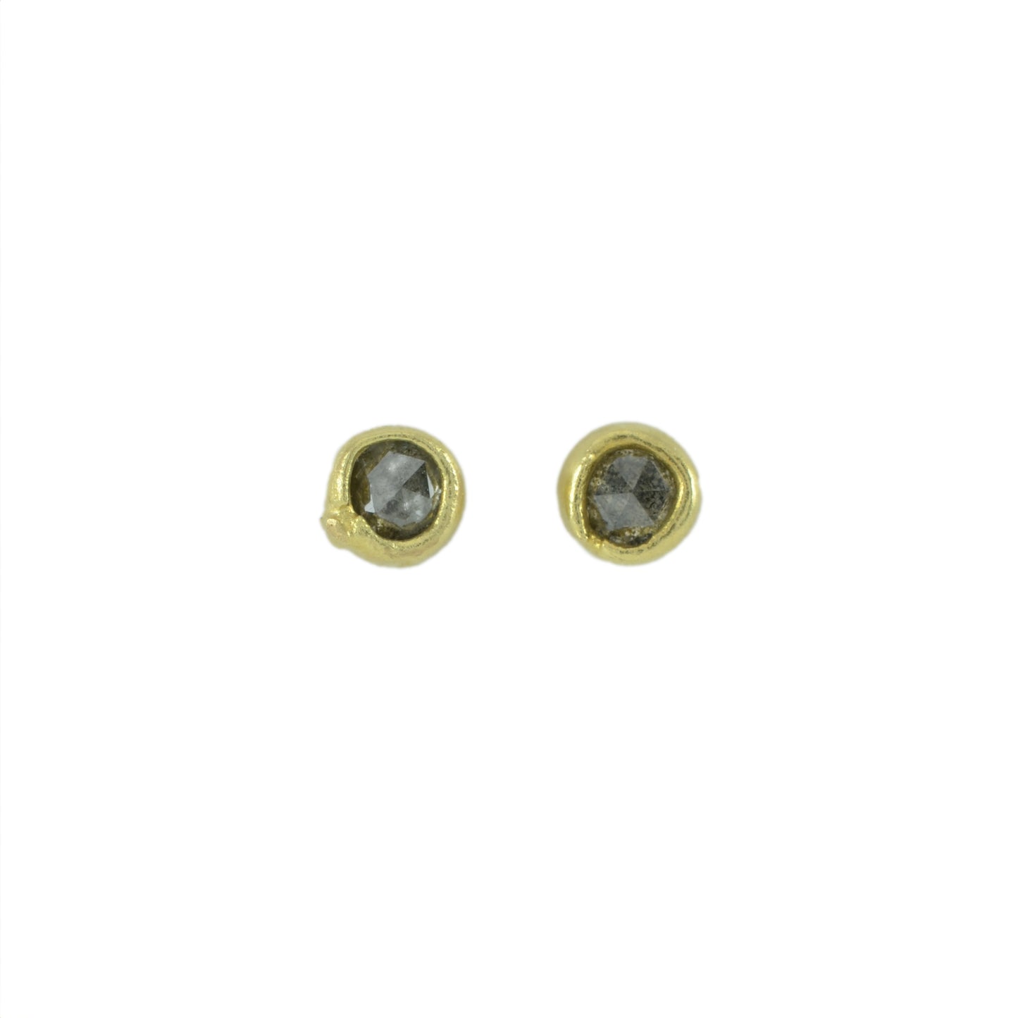 Medium molten gold diamond studs