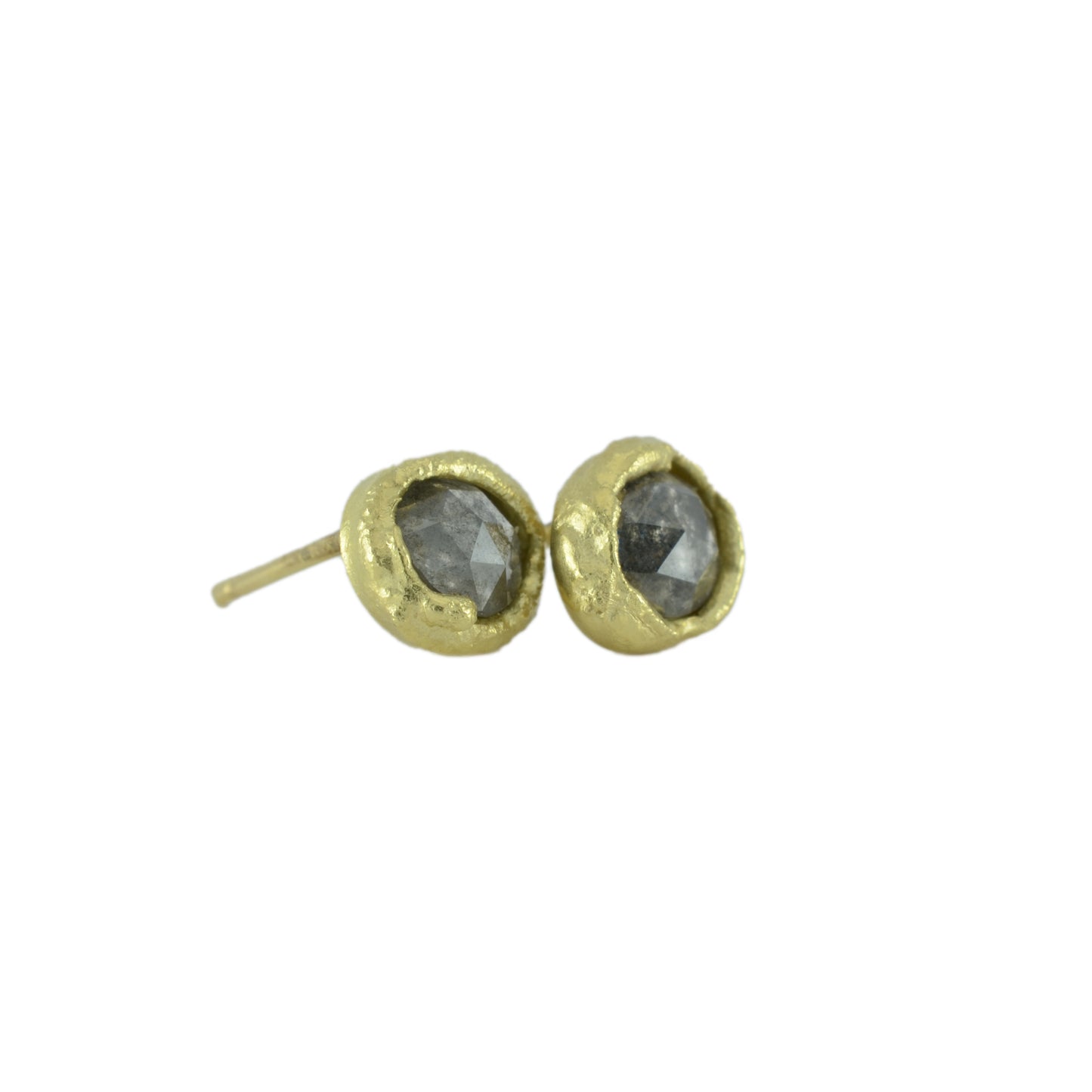 Medium molten gold diamond studs