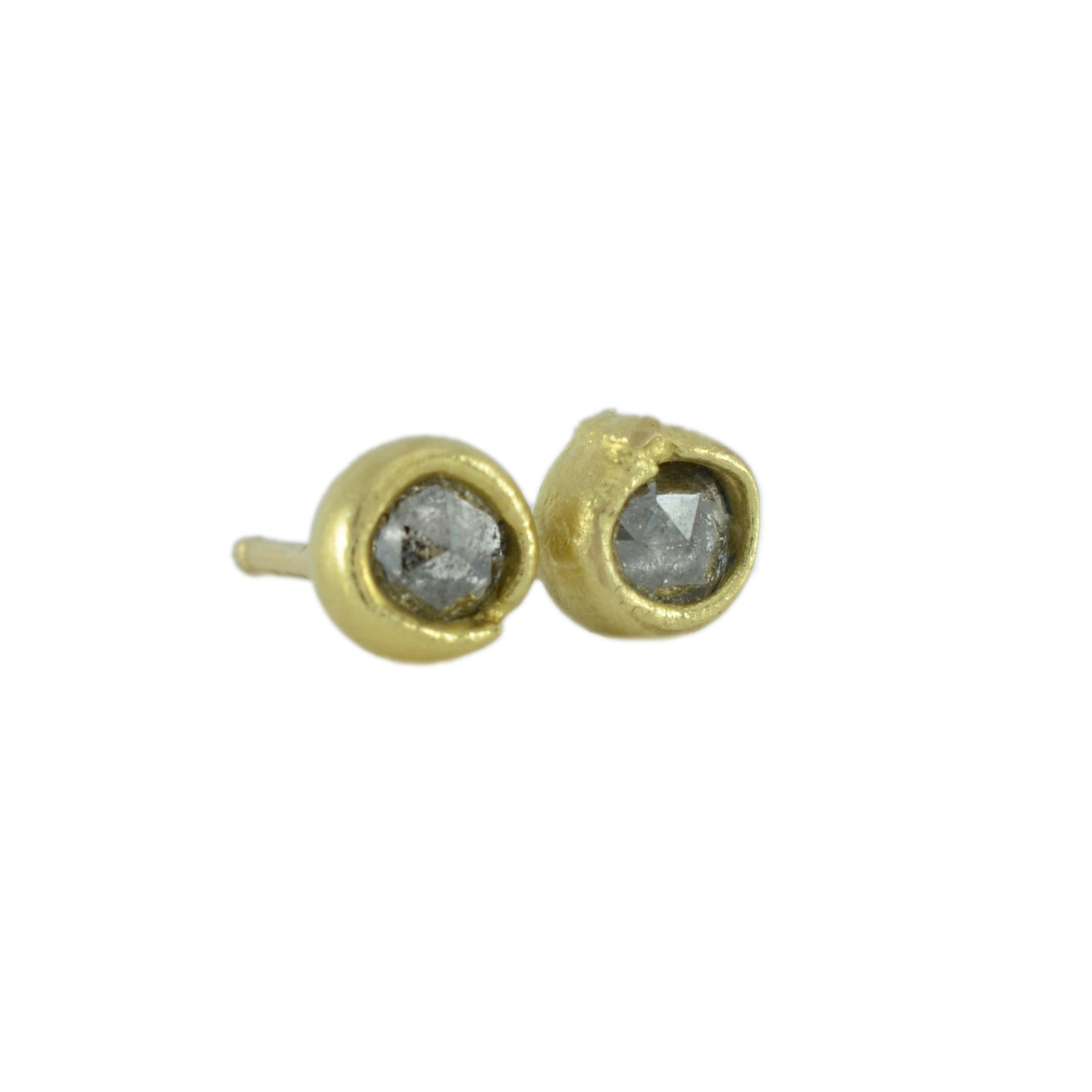 Medium molten gold diamond studs