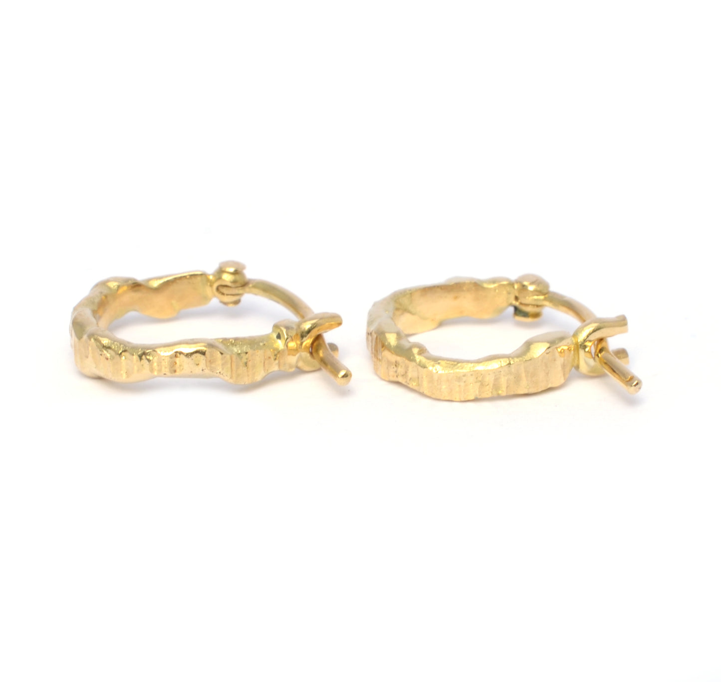 Molten and textured gold hoops