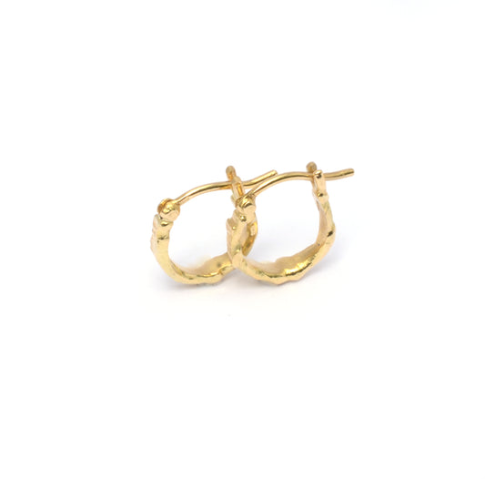 Molten and textured gold hoops