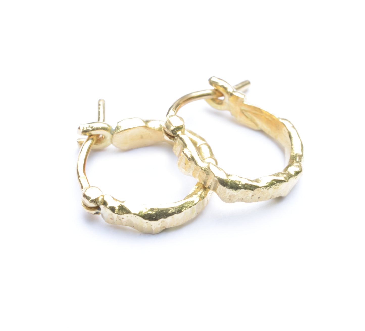 Molten and textured gold hoops