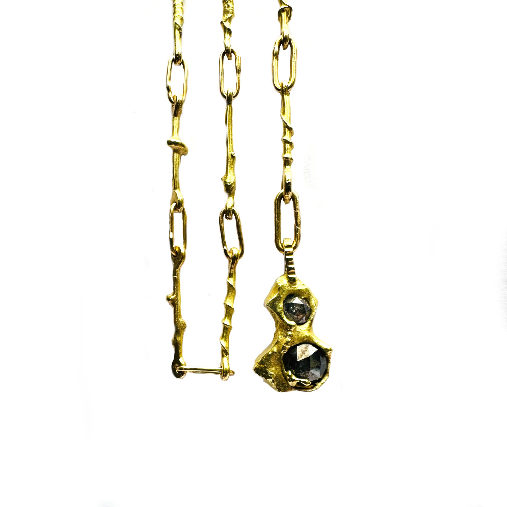 Handmade molten gold and diamond necklet – VON W FINE JEWELLERY