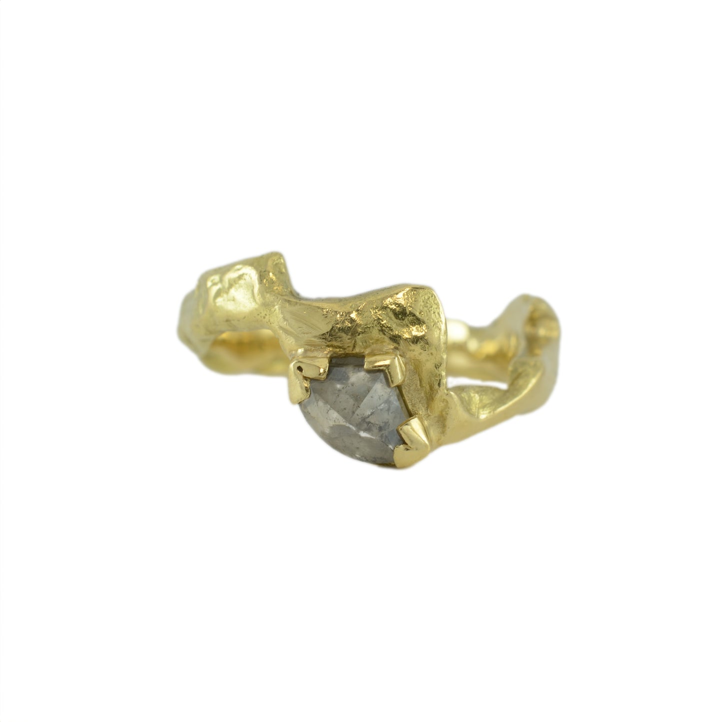 Molten gold diamond companion ring I