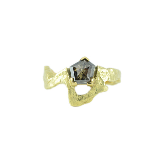 Jagged gold and diamond companion ring II