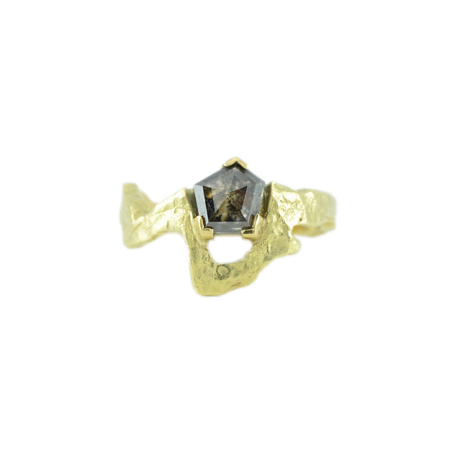 Jagged gold and diamond companion ring II