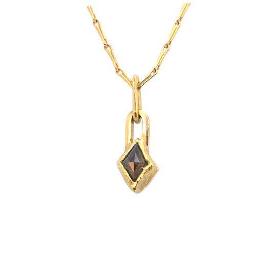 Double diamond gold necklace