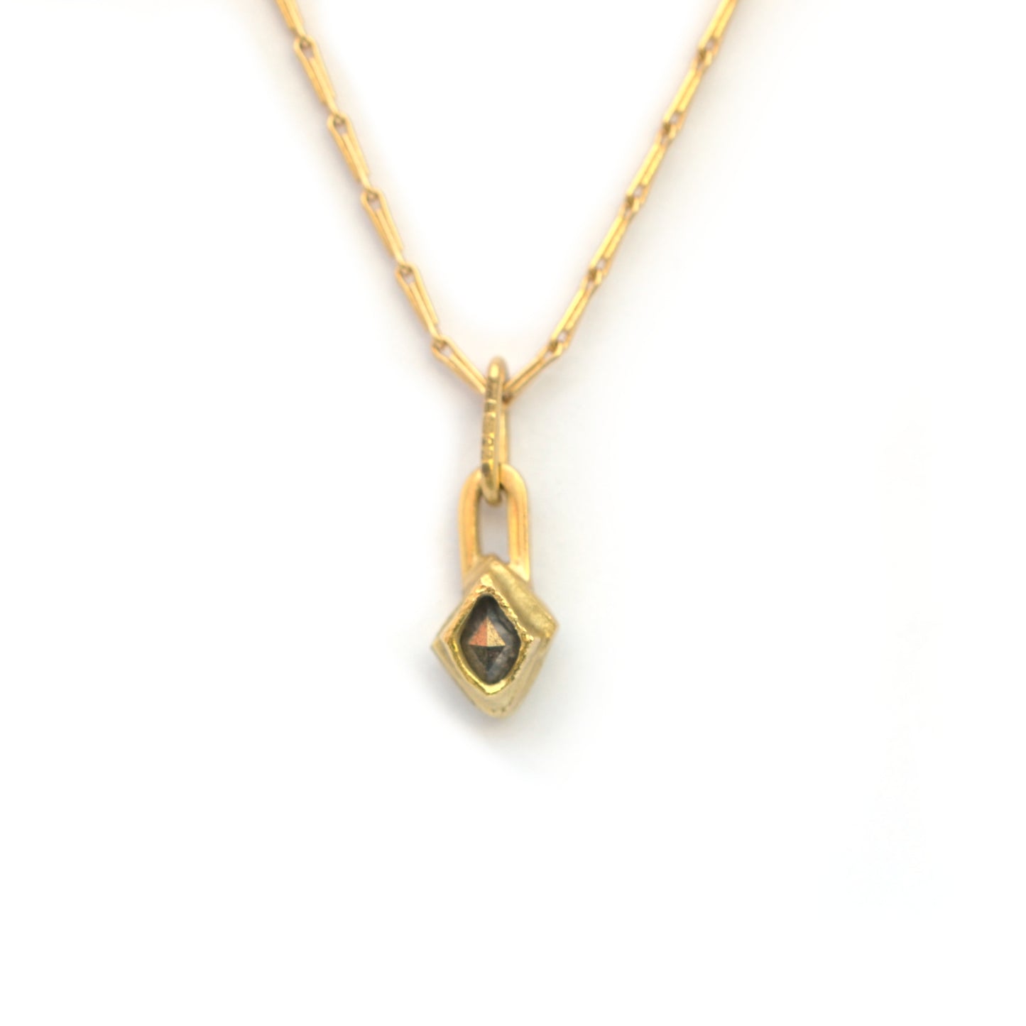 Molten gold shard diamond pendant necklace