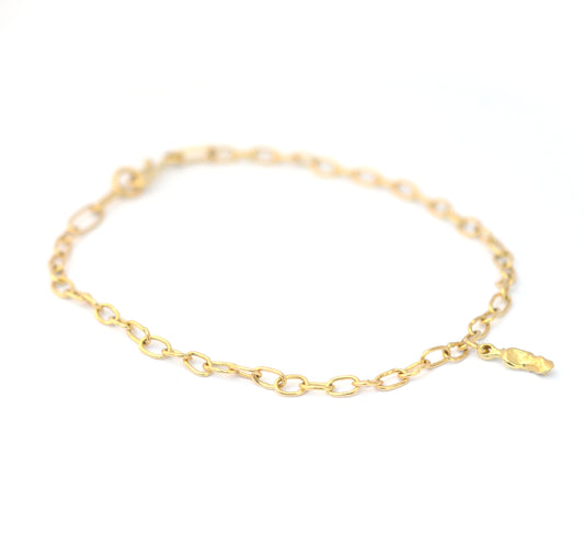 Slim handmade gold nugget bracelet