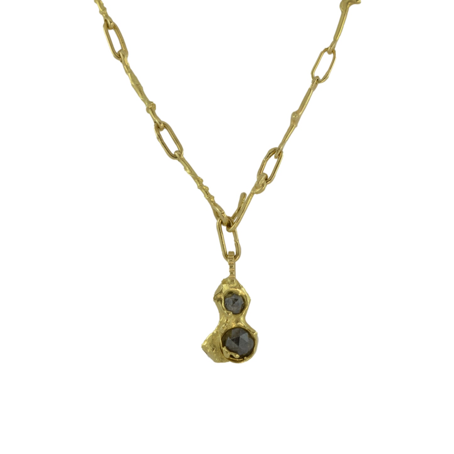 Molten gold and diamond necklet