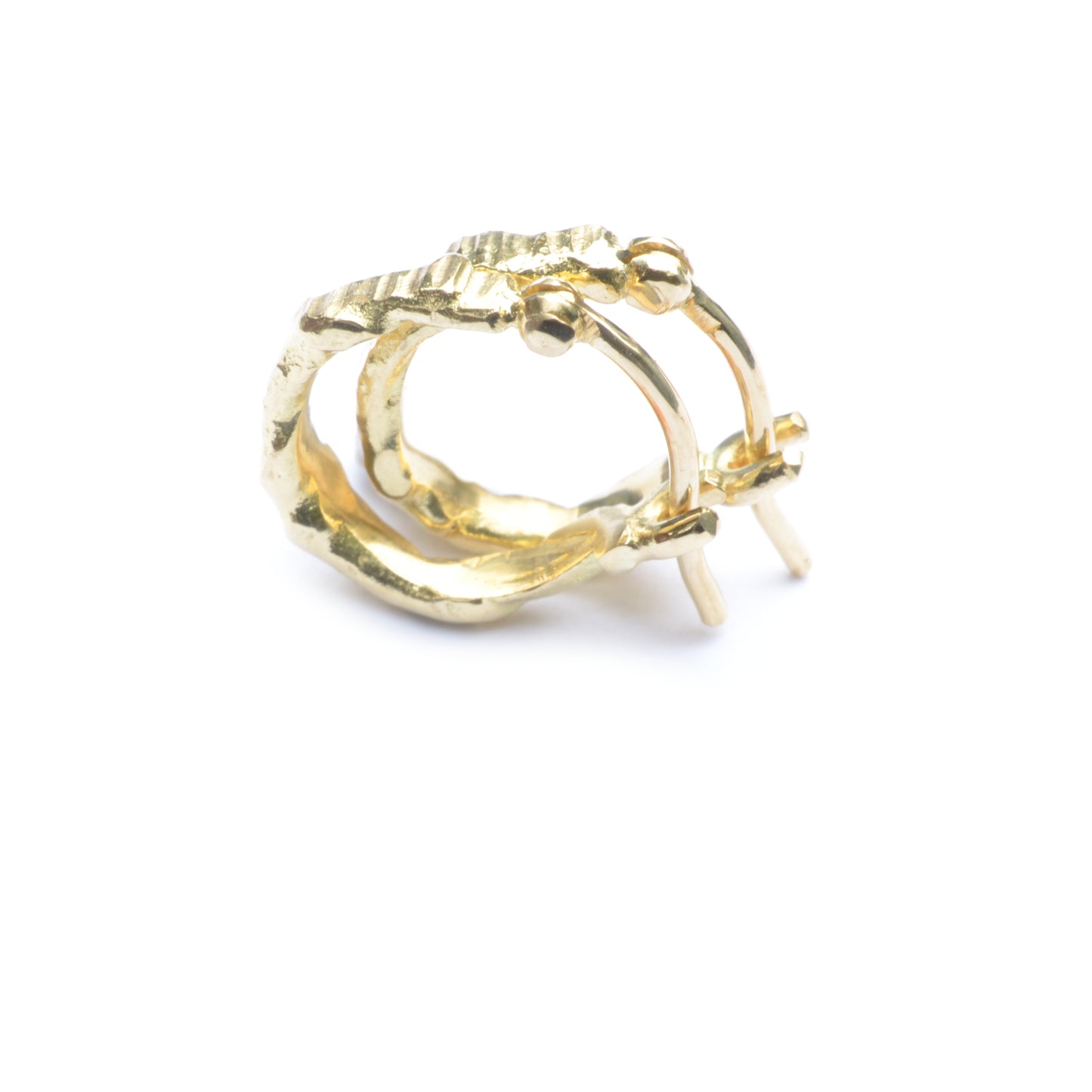 Molten and textured gold hoops