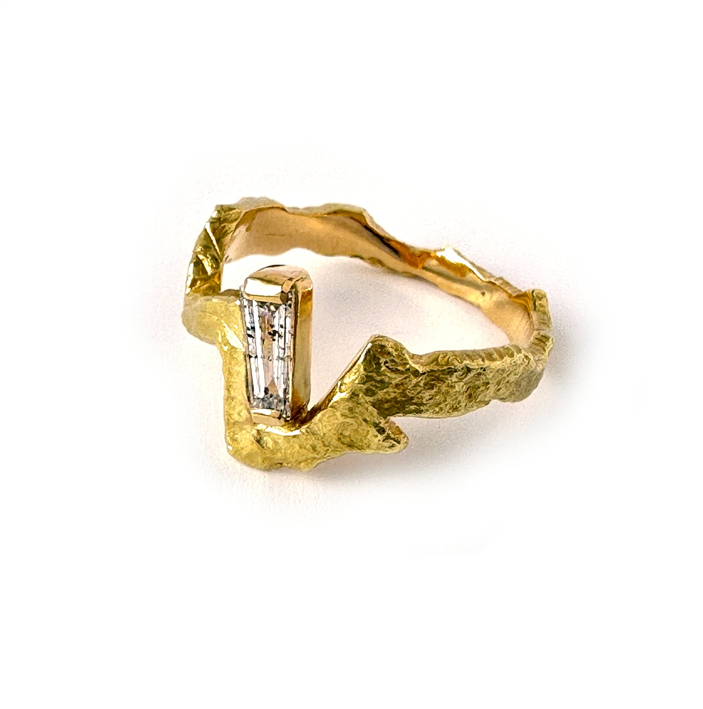 Jagged diamond companion ring