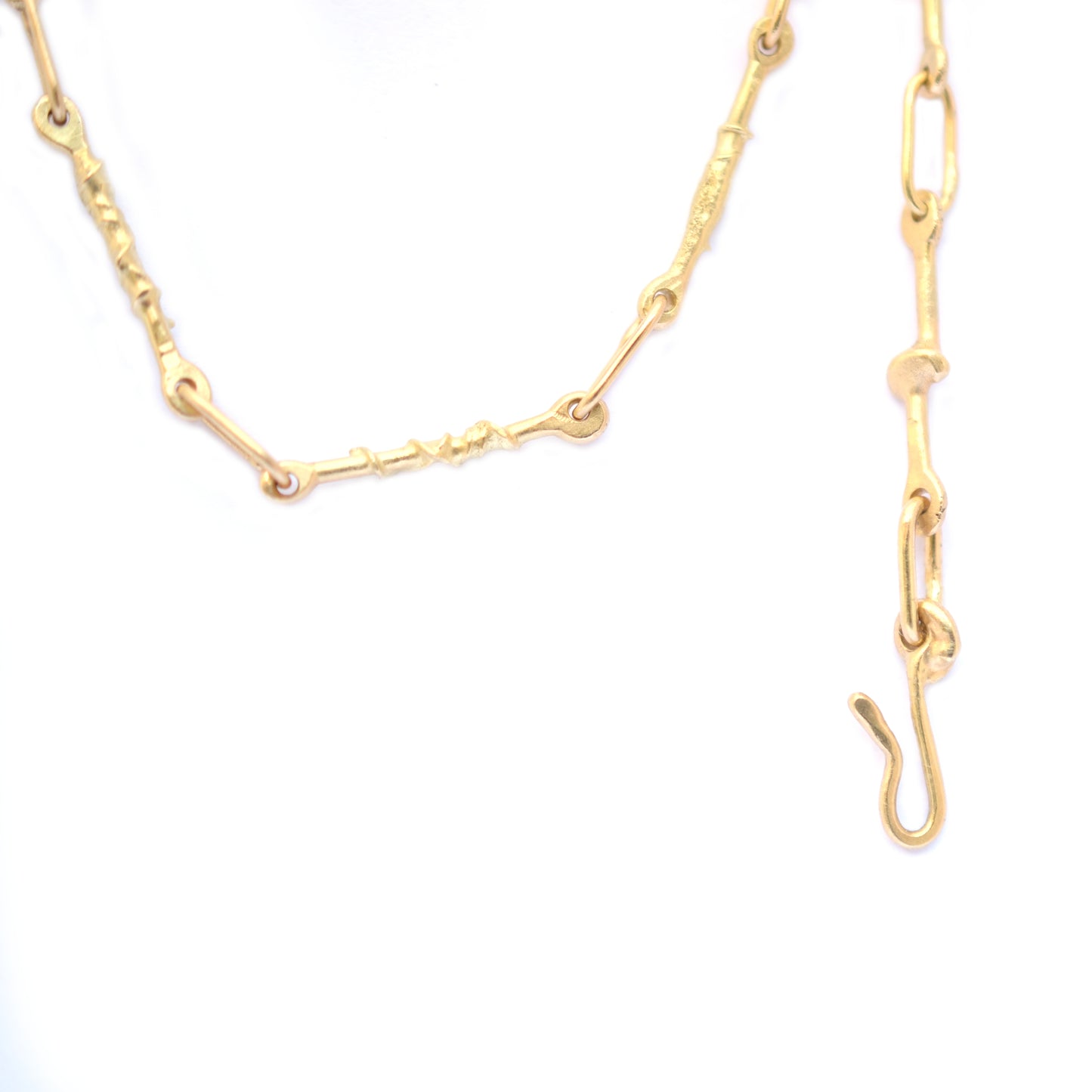 Handmade molten gold and diamond necklet