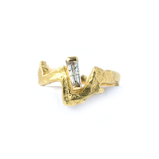 Jagged gold and diamond companion ring III