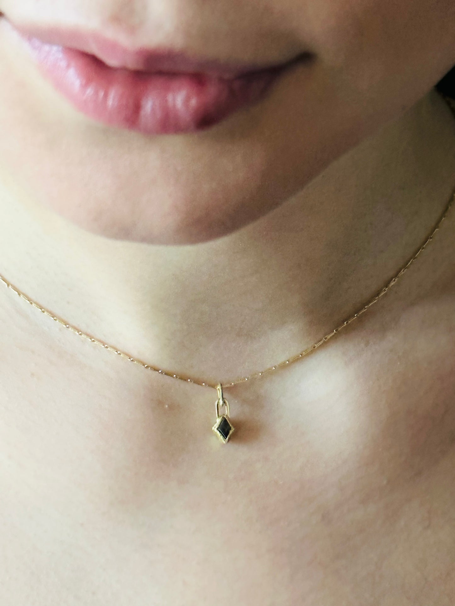 Molten gold shard diamond pendant necklace