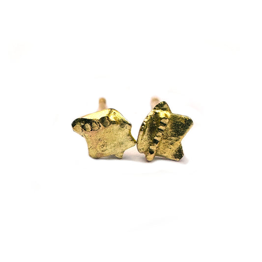 Deconstructed gold mini star studs
