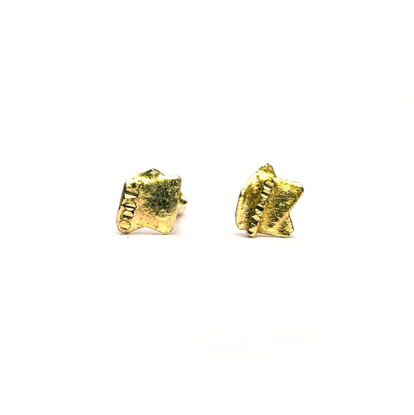 Deconstructed gold mini star studs